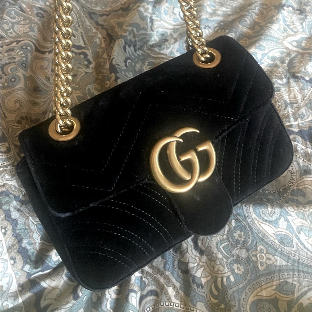 Gucci marmont mini velvet black